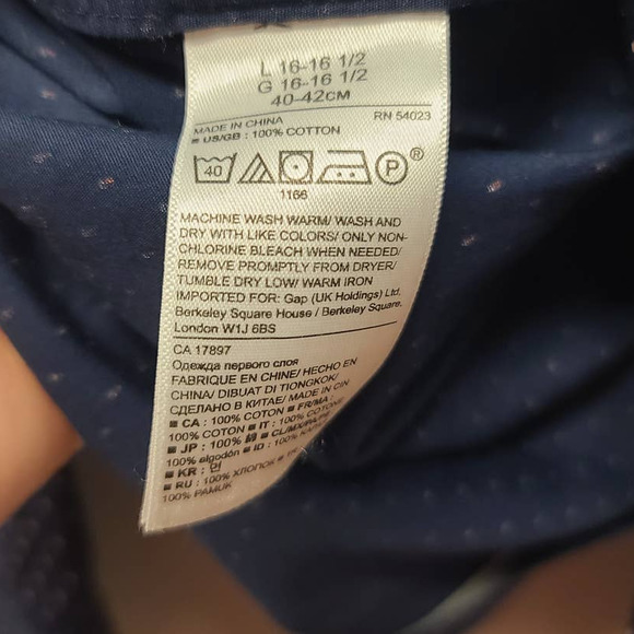 Banana Republic Non Iron Blue Button Long Sleeve Shirt Large - Picture 4 of 4